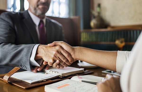Business partners shaking hands